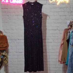Ronni Nicole Black Sequin Maxi Dress